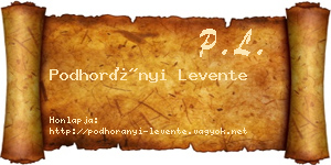 Podhorányi Levente névjegykártya