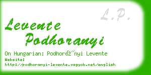 levente podhoranyi business card